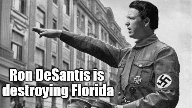 @QuestBlackbeard @GOP Ron  'Adolf' DeSantis 'Hitler' is UNFIT, unsuited, out of touch and dangerous  to our democracy. Doesn't he know that 75% of Americans absolutely  DETEST what he has been doing in Florida. Book bans, Anti-Gay laws,  Anti-Trans laws, fascist private army, Anti-business. He's UNFIT