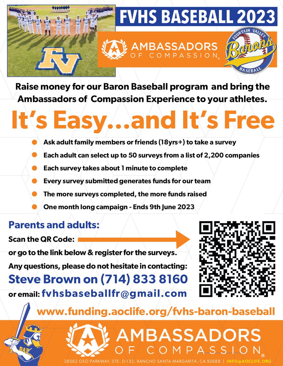 Help support FV Baseball!  Fast and Easy!!  Happy Memorial Day!!