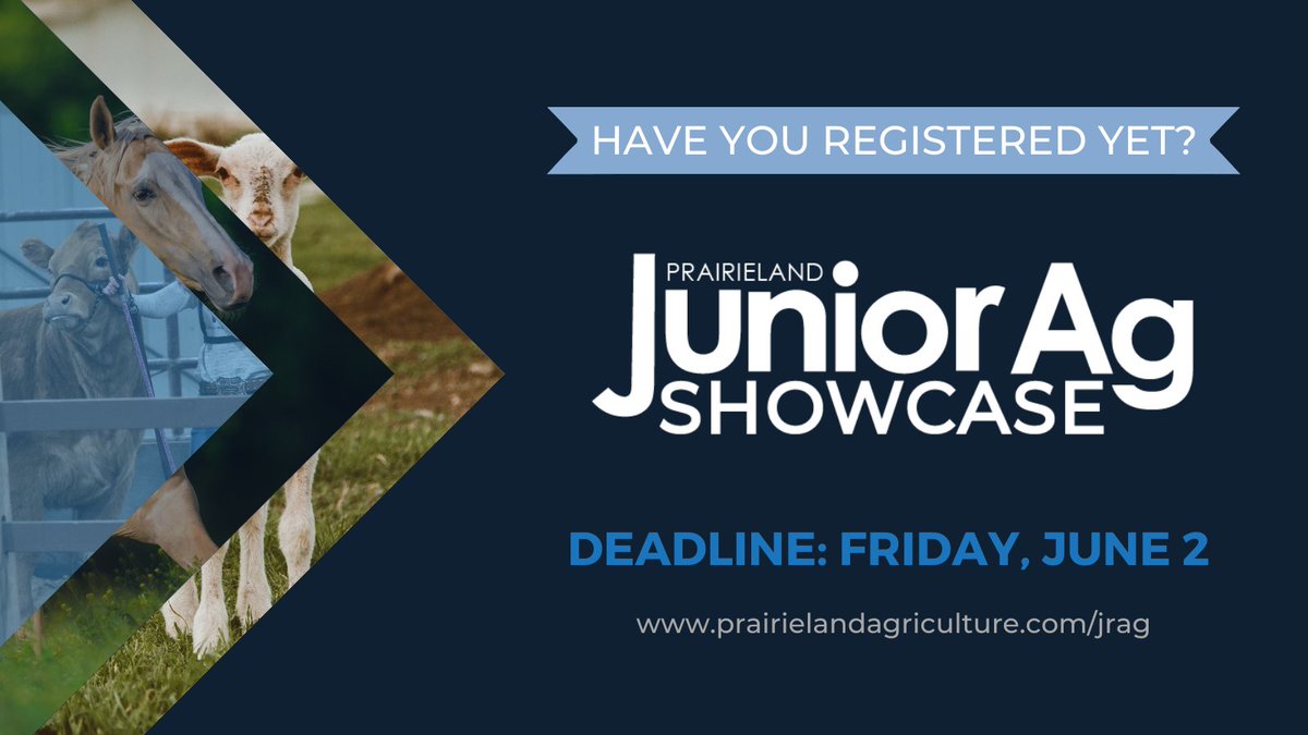 👋FRIENDLY REMINDER: Application forms for the 2023 Junior Ag Showcase are all available on our website: prairielandagriculture.com/jrag/ 

Sign up for Beef, Sheep, Dairy, Light Horse, Showcase of Arts and more!

#jrag2023 #4hsask #saskag