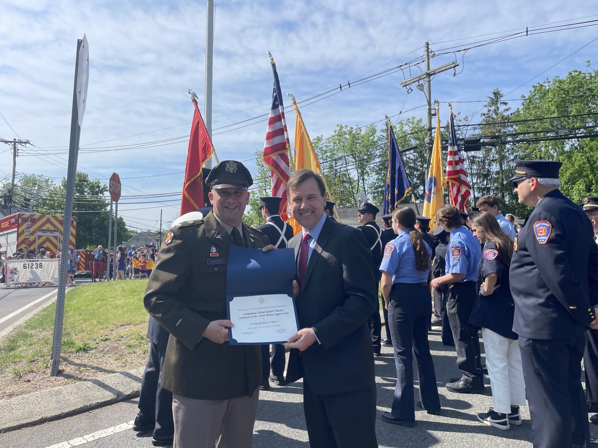 CongressmanKean's tweet image. This morning I attended the Liberty Corner Memorial Day Ceremony in Basking Ridge. I presented Lt. Col. Robert Vincent, a member of the Liberty Corner Fire Co. with an American flag flown over the US Capitol to honor his service.