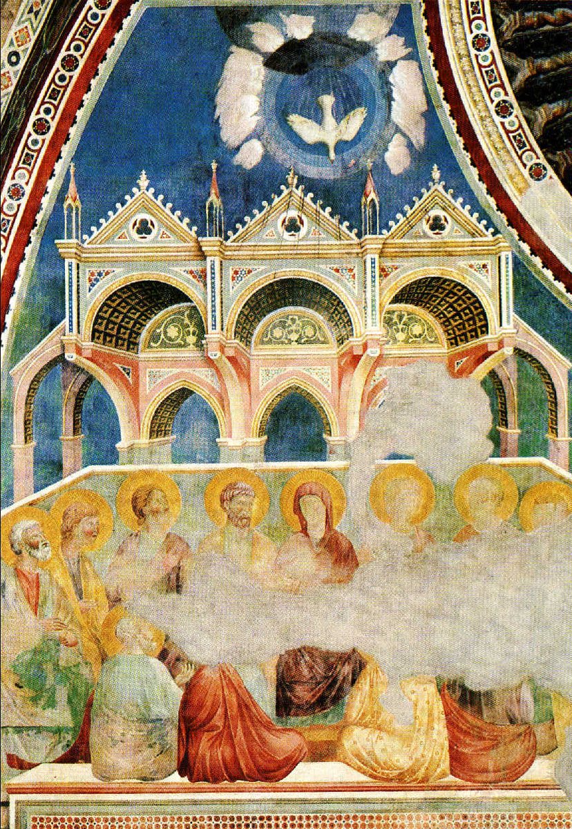 Pentecost  by Giotto di Bondone - 1290
#DivinityArrived #soulfulart #artandfaith #apaintingeveryday
#LoveCameDown #betweenstories #lentenseason #lenten #40dagentijd #PalmSunday #HolyWeek #stilleweek #goodfriday #HolySaturday #eastersunday #resurrection #ascension #Pentecost