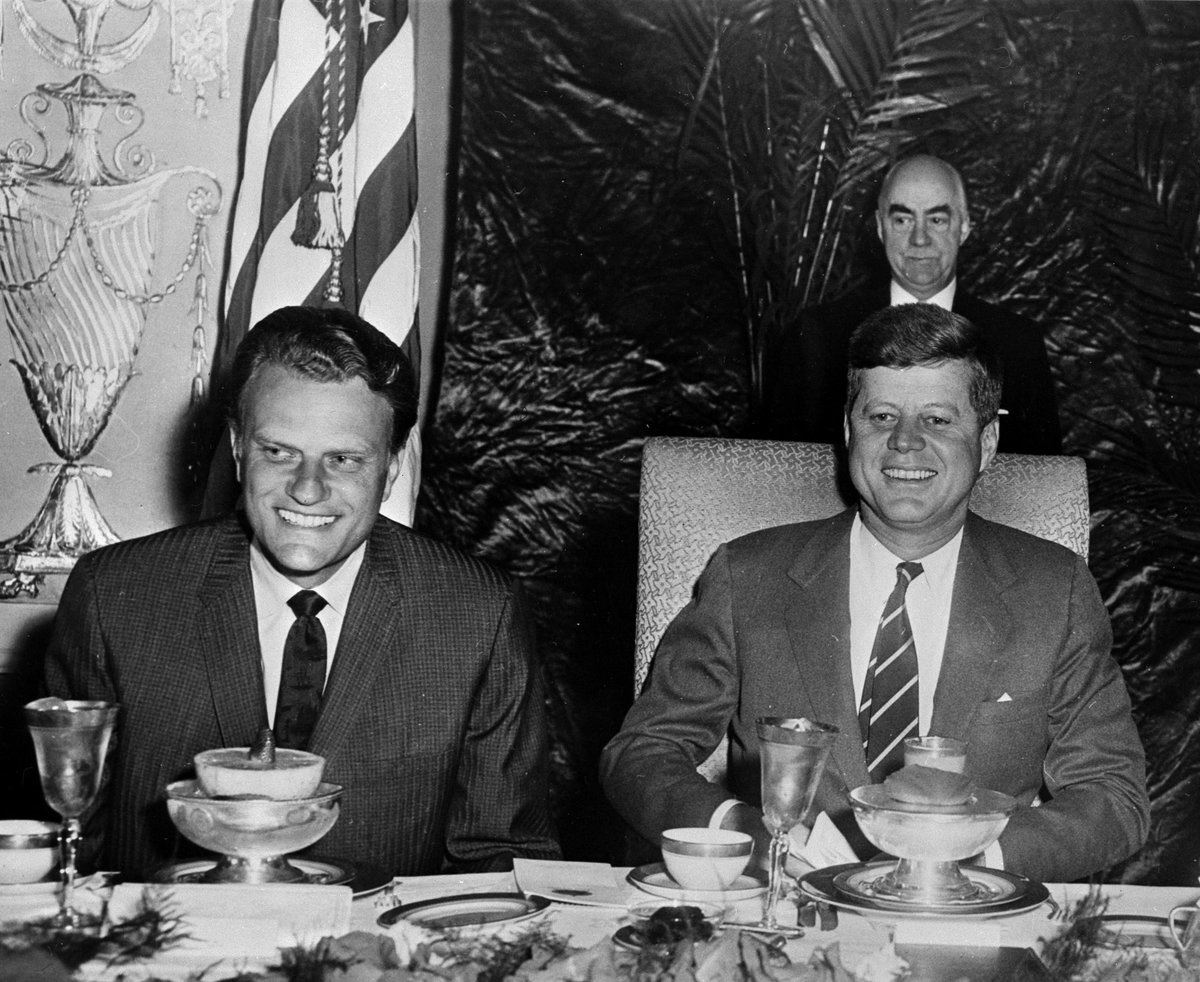 Today would have been former President John F. Kennedy’s birthday. This photo of my father @BillyGraham with President Kennedy was taken at the White House in 1961. Our nation would still benefit from heeding these words from his inauguration, “…ask not what your country can do…