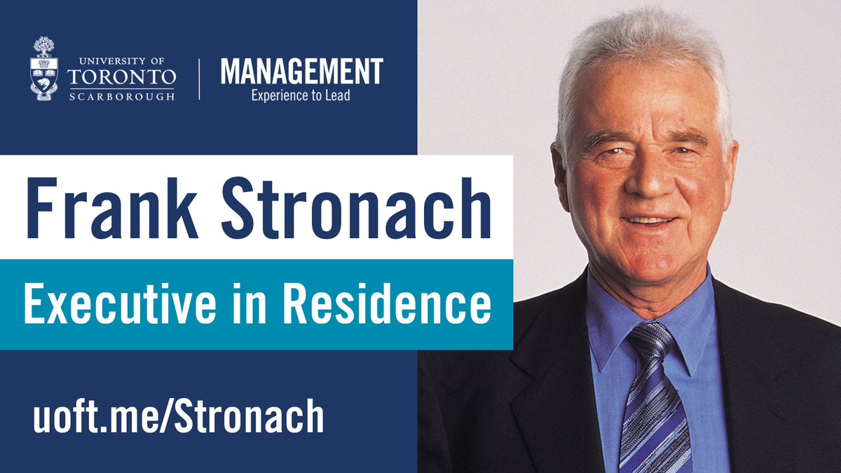 utscmgmt's tweet photo. Just announced: Eminent business leader Frank Stronach, Founder and Honorary Chairman of @MagnaInt, joins the University of Toronto Scarborough Department of Management as Executive in Residence. https://t.co/p7HGTRDTUA #UTSC #UofT #ExperienceToLead https://t.co/zSuKnotutf