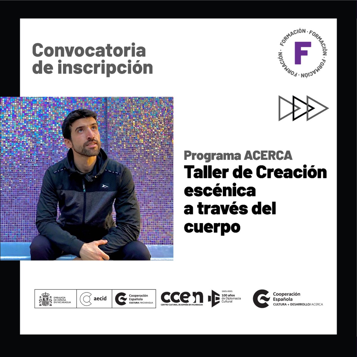 📣¡Atención profesionales del teatro, la danza, el performance, la dirección y la dramaturgia! Las aplicaciones para el 'Taller de Creación escénica a través del cuerpo' del programa ACERCA ya están abiertas. Revisá la convocatoria a detalle aquí 👉🏽 bit.ly/3N2KQcc