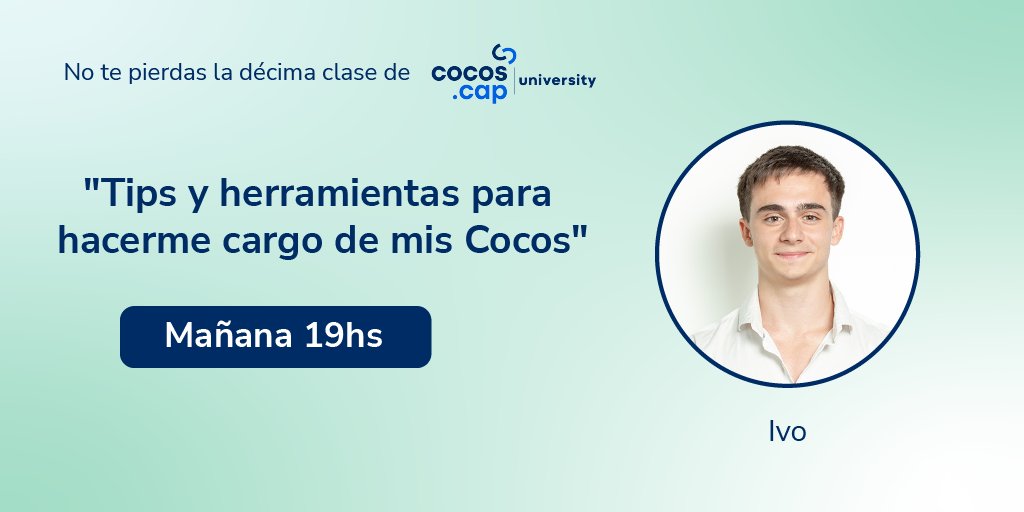 cocoscap's tweet photo. 👉 Mañana:

📚 "Cocos University, The Last Dance" 🏀

Llegamos al final de Cocos University con la última clase, donde vamos a ver tips y herramientas para nuestras finanzas personales. Te esperamos! 😉

📍 Mañana 19 hs https://t.co/v9ZIjQweGv