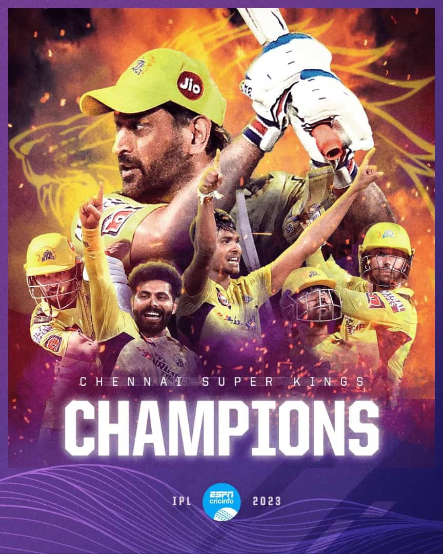 🏆🔥 History repeats itself as the mighty Chennai Super Kings conquer the IPL throne once again! 
Led by the legendary Captain MS, for their impressive performance and well-deserved triumph! 🏆🙌 
#IPL2023Finals 
#MSDhoni 
#IPL2023Final