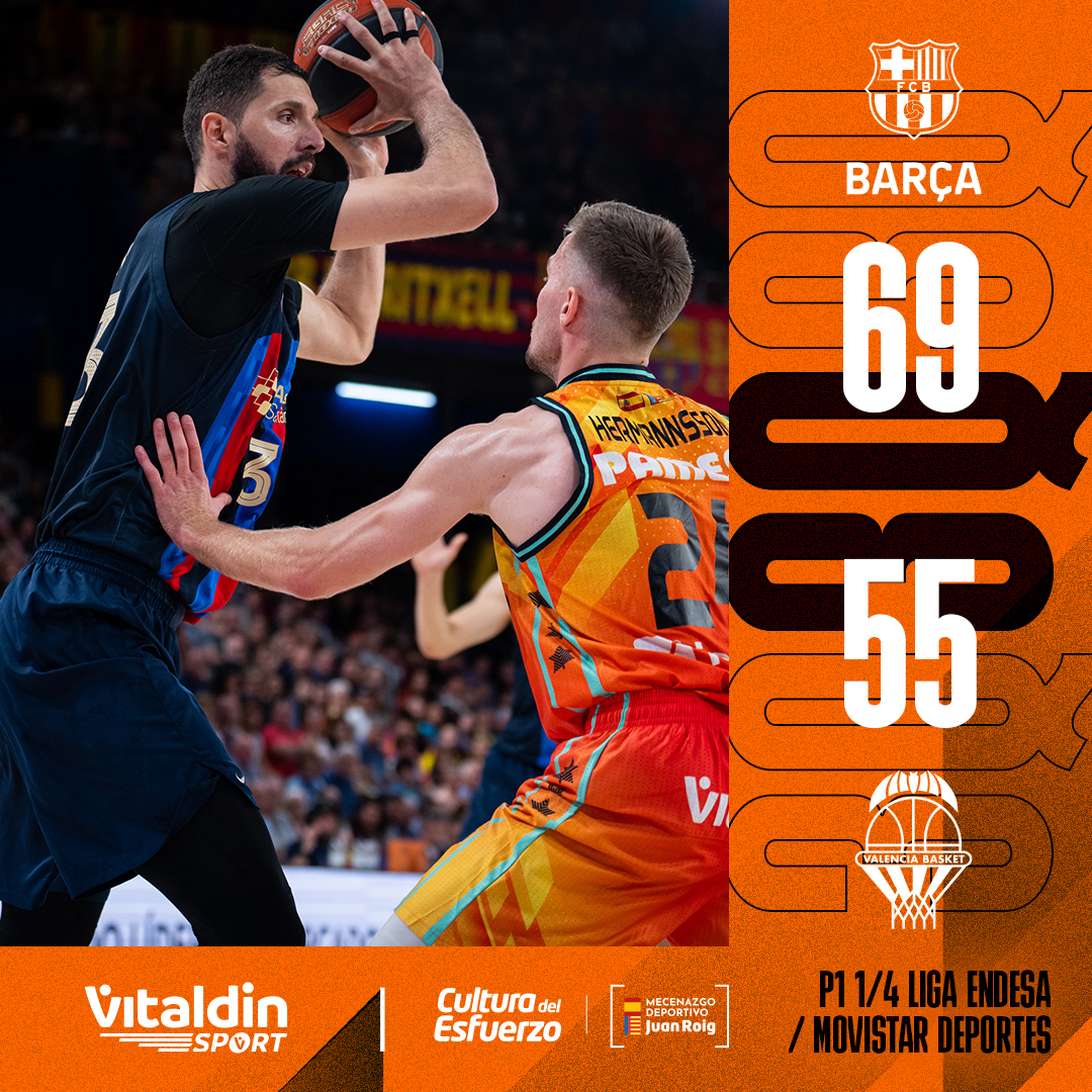 Valencia Basket Club (@valenciabasket) on Twitter photo 2023-05-29 20:19:12 🟧🟧🟧⬜ Final 3Q 🏀 15p @Therealvinoo 🏀 14p Chris Jones 🏆 P1 1/4 #PlayOffLigaEndesa @FCBbasket 69 🆚 @valenciabasket 55 ⏰ 0s 3Q 📺 Movistar Deportes 📊 bit.ly/3N0T58x 🤝 Vitaldin Sport 🟧🟧🟧⬜ Final 3Q 🏀 15p @Therealvinoo 🏀 14p Chris Jones 🏆 P1 1/4 #PlayOffLigaEndesa @FCBbasket 69 🆚 @valenciabasket 55 ⏰ 0s 3Q 📺 Movistar Deportes 📊 bit.ly/3N0T58x 🤝 Vitaldin Sport