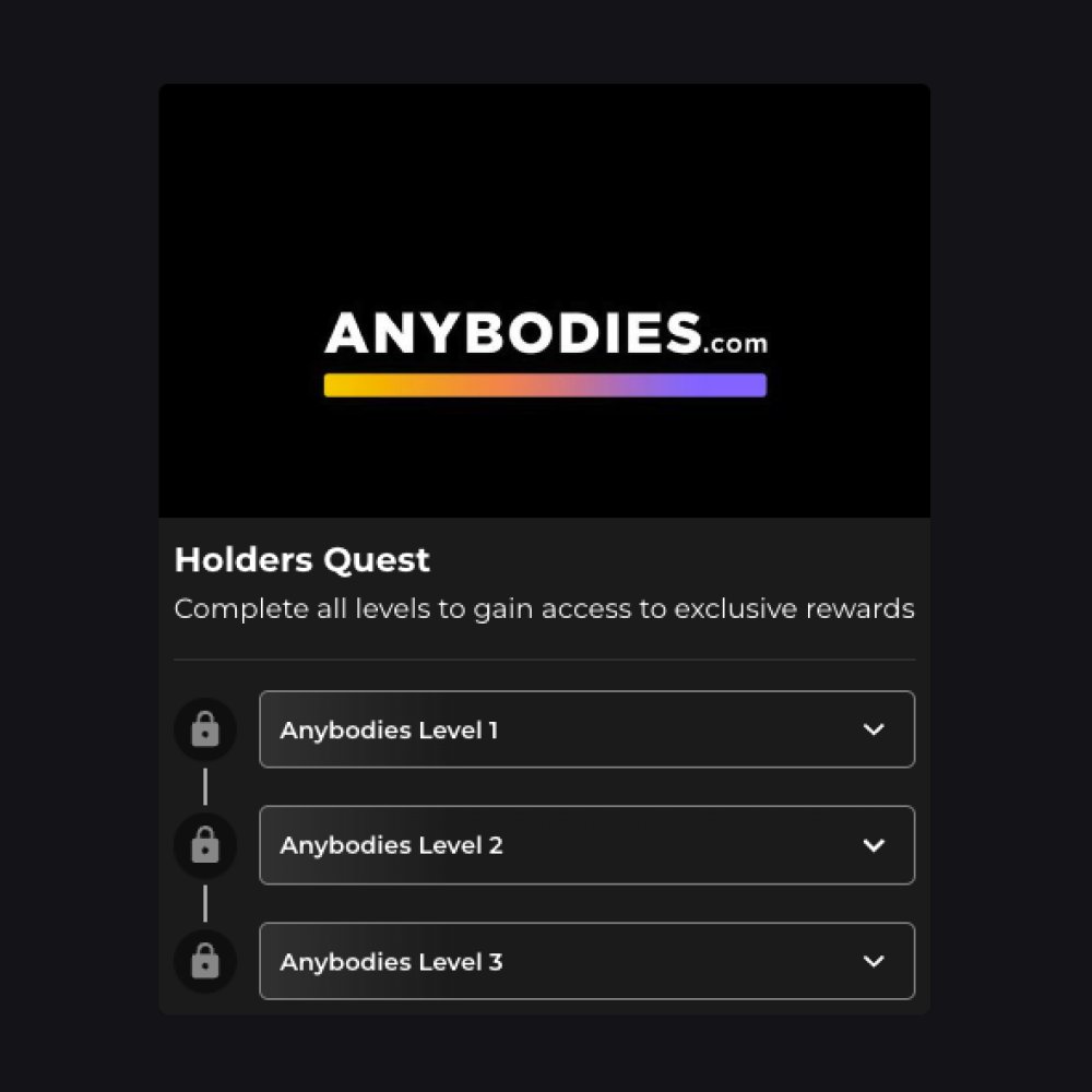 Meet the Anybodies Studio!

The Studio is where creators can build their own loyalty programs and create an entire rewards system around it.

Offering different tiers, benefits and experiences that truly resonate with your community... for FREE!

Here's how ⬇️
