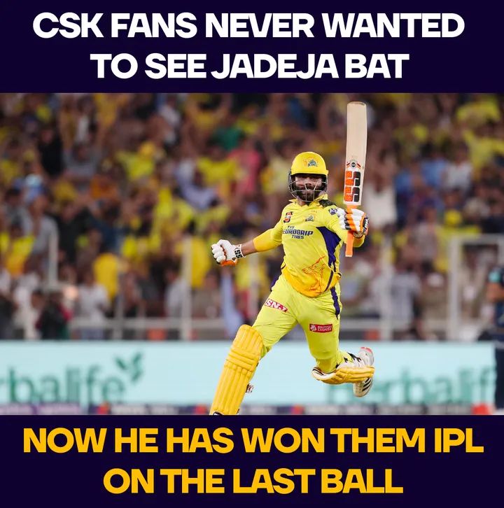 Subrat12581204's tweet photo. Sir #Jaddu u beauty #IPL2023Finals https://t.co/qe0F3Fywdp