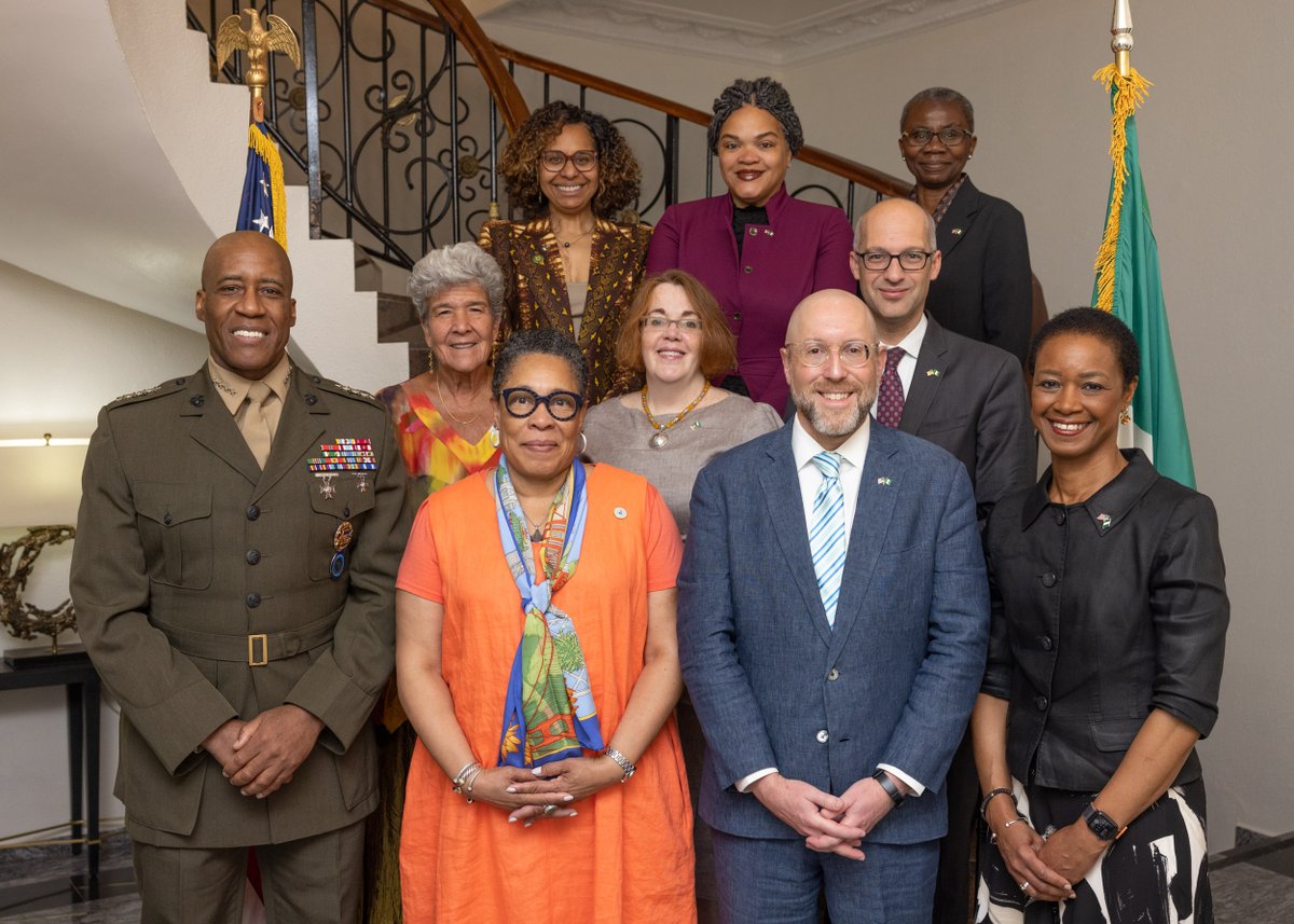 USinNigeria's tweet image. .@SecFudge and U.S. Presidential Delegation members were honored to meet President Tinubu today. As Africa’s largest democracy and economy, Nigeria’s success is the world’s success.