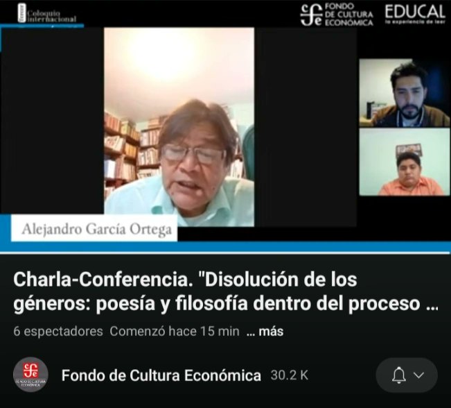 coloquiopyf's tweet photo. Mesa 5. Jornada virtual.
Conferencia magistral con
Alejandro García Ortega en vivo desde el Canal de Youtube del @FCEMexico
Vive el coloquio aquí 👇
https://t.co/QySkLVcFNF https://t.co/J5NIGwkfAK