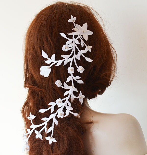 Excited to share the latest addition to my #etsy shop: Bridal Long Hair Vine, White Floral Hair Vine Headpiece, Wedding Headband, Wedding Hair Accessories, Floral Bridal Halo Hair Piece Bride etsy.me/45vYwnj #white #wedding #newyears #classic #hairaccessories #