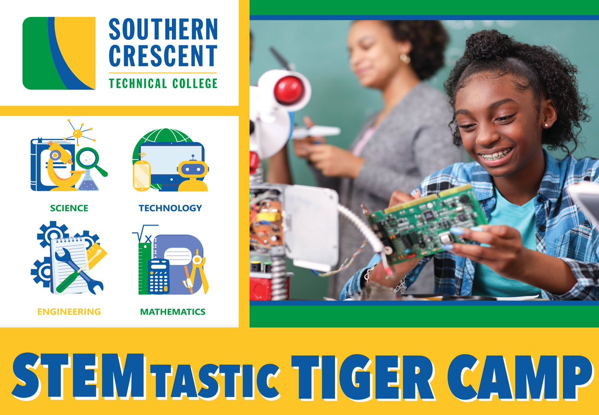 ☀️Keep your kids engaged and active this summer with SCTC's STEMtastic Summer Camps!  ☀️ Campers will explore various STEM career fields through technical education with guest speakers and hands-on activities.
Two summer sessions available. Learn more! 👉 sctech.edu/STEMSummerCamp