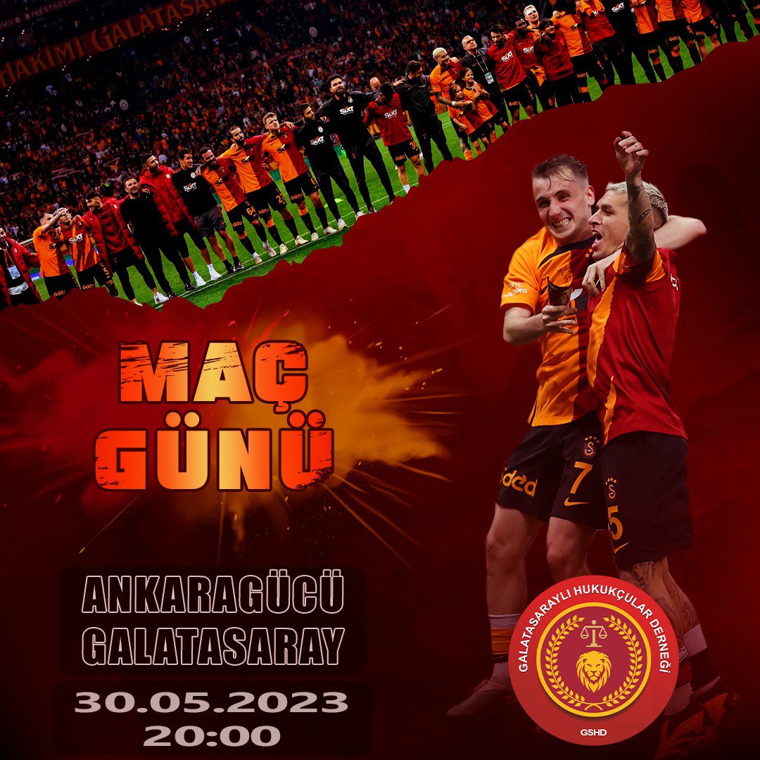 gshukukcularder's tweet photo. Spor Toto Süper Ligin 36. haftasında #Ankaragücü ile karşılaşacak olan takımımız #Galatasaray a başarılar dileriz.
#LiderGeliyorLider #AGvGS #gshd https://t.co/2RKoNbAVfo