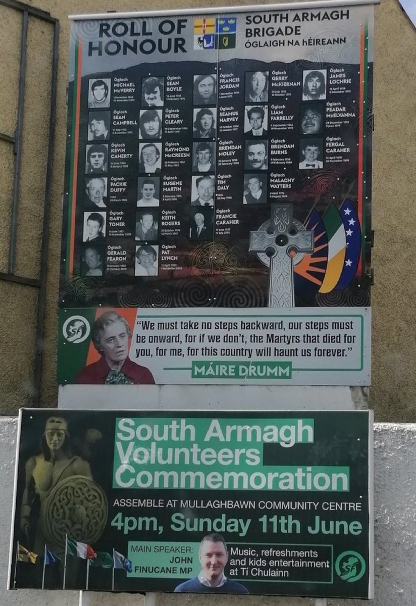 Baffling that a so-called mainstream party keeps getting away with this. 
The same 'volunteers' and IRA that remains proscribed as a terrorist organisation. 
The very same IRA group responsible for appalling sectarian murder and atrocities, including Kingsmill and Tullyvallen..