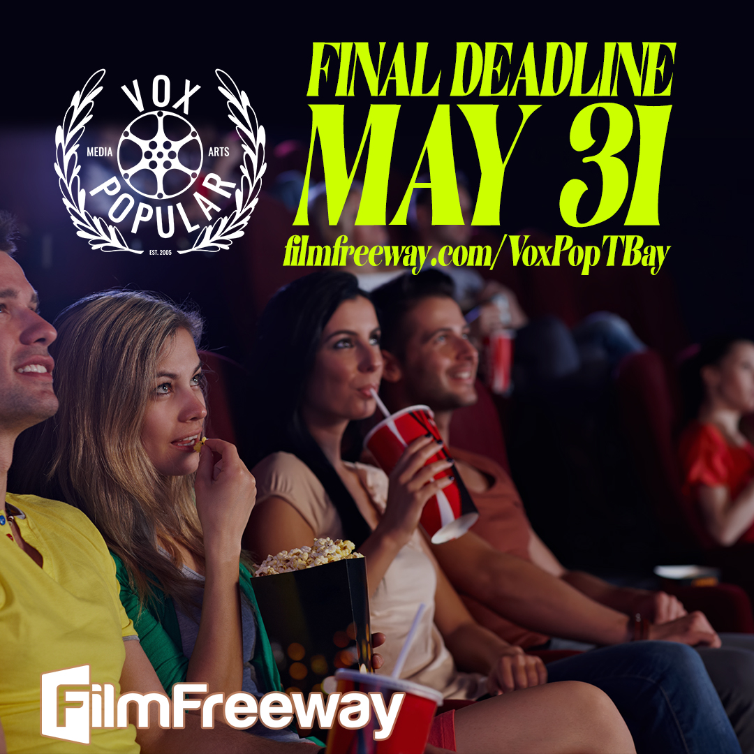 🎉Final Call for our 2023 Festival!

❤️Free to submit for northwestern Ontario filmmakers!!

filmfreeway.com/VoxPopTBay

Our next entry deadline is almost here! Head on over to FilmFreeway to submit your project today filmfreeway.com/VoxPopTBay