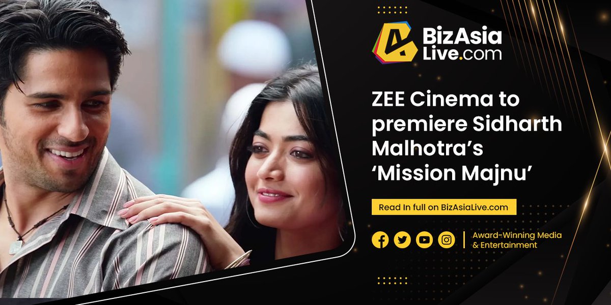 ZEE Cinema to premiere #SidharthMalhotra's #MissionMajnu 

▶ Read here: buff.ly/3WD3vOO 

#ZEECinema | @zeetvuk