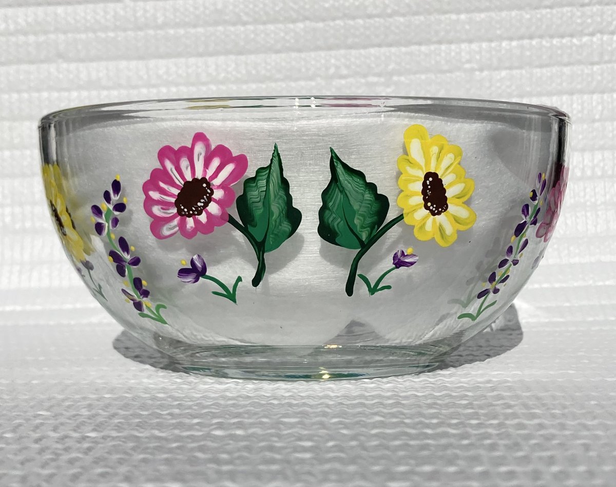 etsy.com/listing/125595… #pinkflowrs #bowl #yellowflowers #SMILEtt23 #homedecor #giftsforher #summerdecor #freeshipping