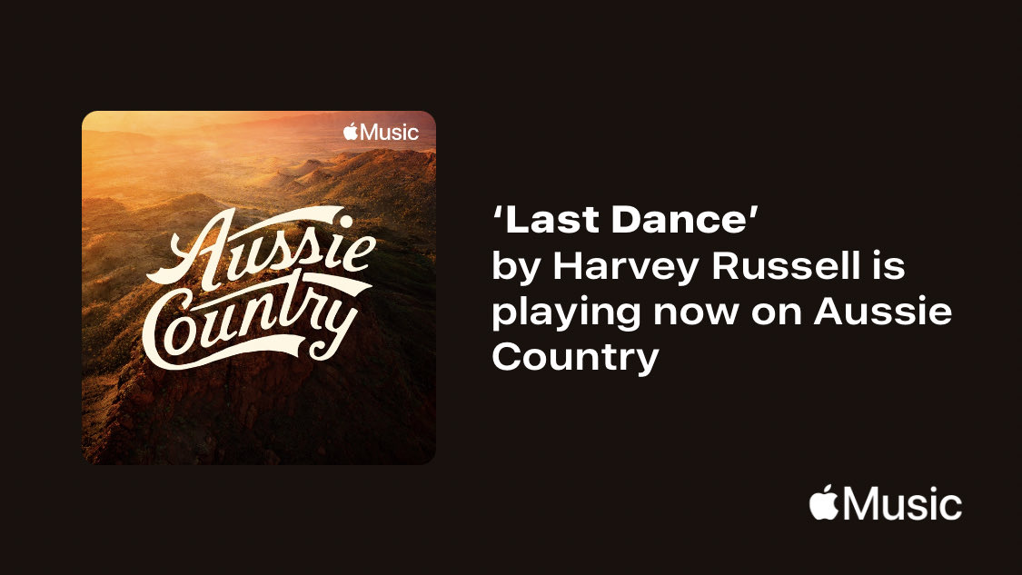 Harvey Russell (@harveyrussell) on Twitter photo My new single Last Dance has been added to #aussiecountry on <a href="/AppleMusic/">Apple Music</a>. Check it out!
music.lnk.to/iP0hYe My new single Last Dance has been added to #aussiecountry on <a href="/AppleMusic/">Apple Music</a>. Check it out!
music.lnk.to/iP0hYe