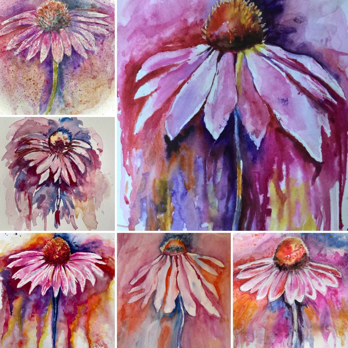 sueclaytonart's tweet photo. Some of the fantastic watercolours created last week in my paintalong Zoom class last week.
Join in..New class starts this weds 31st May 10-12 for 5 weeks Β£40. Beginners welcome as we explore this glorious medium together
#watercolour #zoomartclass #learntopaint https://t.co/FW6ea3TiUo
