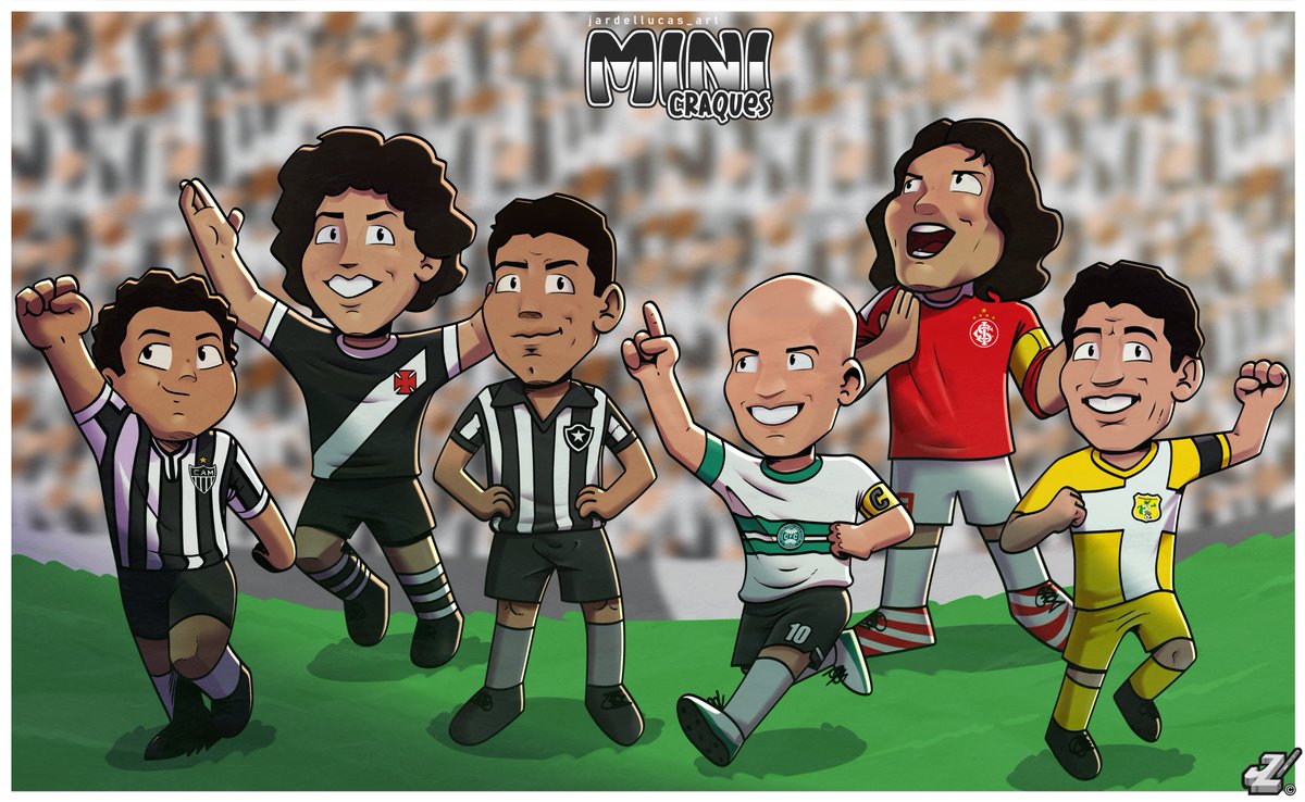 jardellucas_art's tweet photo. MINI CRAQUES! 💪🏽⚽✍🏽
Nesse projeto escolhi ilustrar ídolos do futebol brasileiro, num estilo mais infantil e estilizado, trabalhando linhas e cores num layout único.
#MiniCraques #Brasileirão #Ilustração https://t.co/xqHXCOEzBW