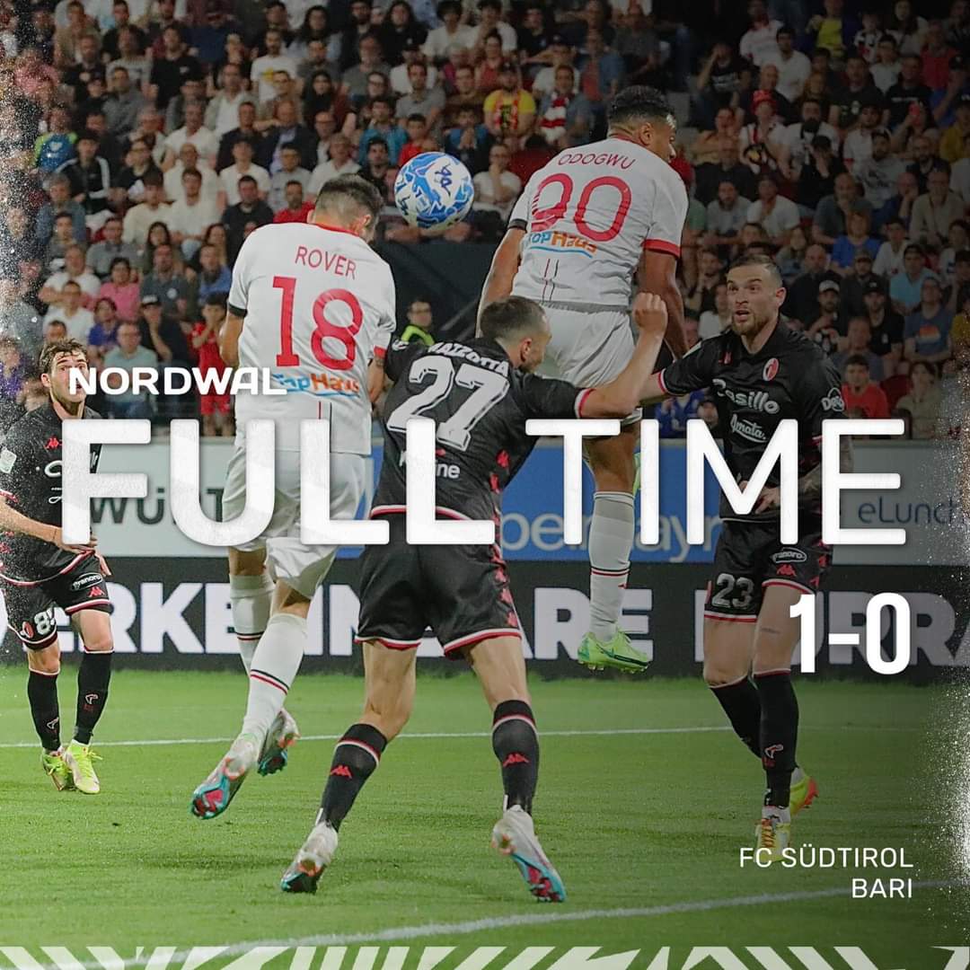 fclubsuedtirol's tweet photo. NORDWAL colour Full Time!
Decide il gol in zona Cesarini di #Rover.
#FCSBAR #FCSüdtirolBari #SerieB #SerieBKT #PlayoffSerieB #whitereds https://t.co/ij53Kz0tDX