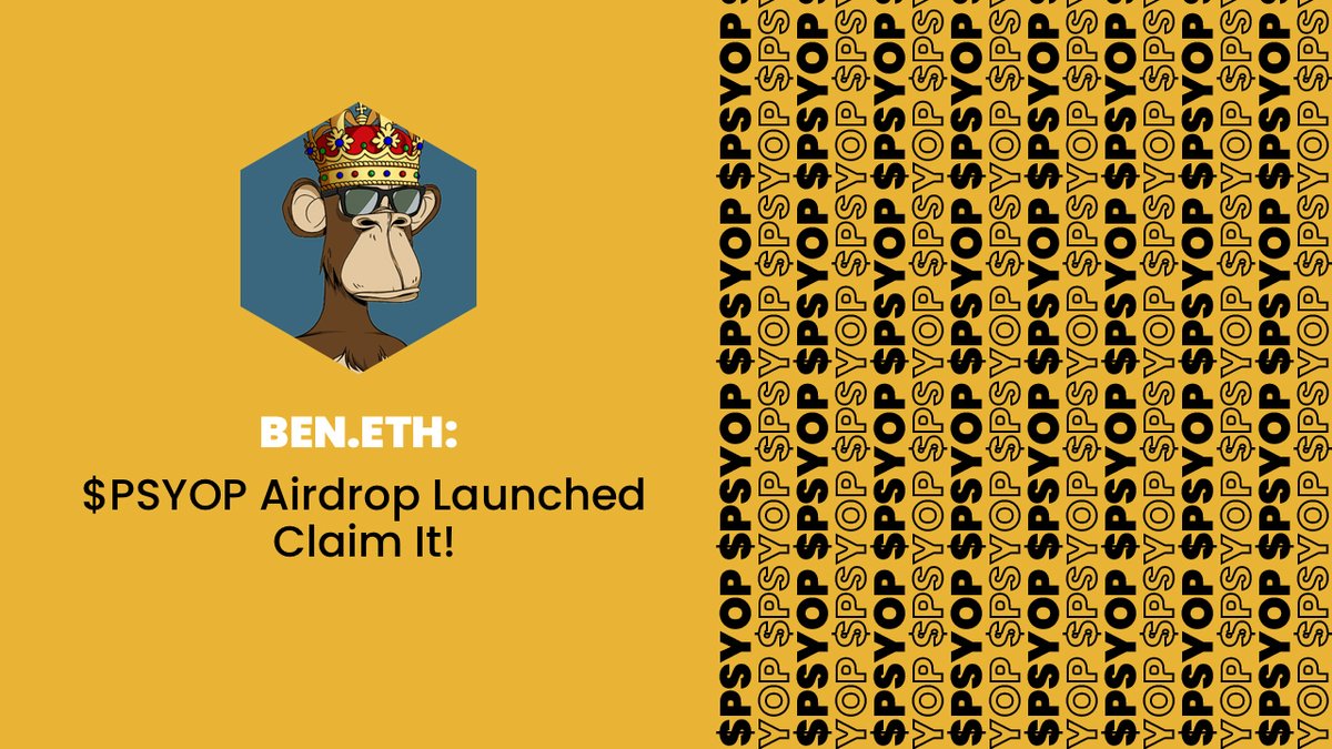 🚨 READY, SET, GO, THE $PSYOP AIRDROP IS NOW LIVE!

CHECK ELIGIBILITY AND CLAIM
🔗pysop.bio

 $FTM #Freemint $SMUDGE $RFD #RFD $SHANG #cryptoupdate $ETH #Bitcoin📷 #HODL $PEPE #PEPE #Claim #USDT #PSYOP #SAFEMOON $BEN $BOB #binance📷 #Coinbase #Ethereum #Refund