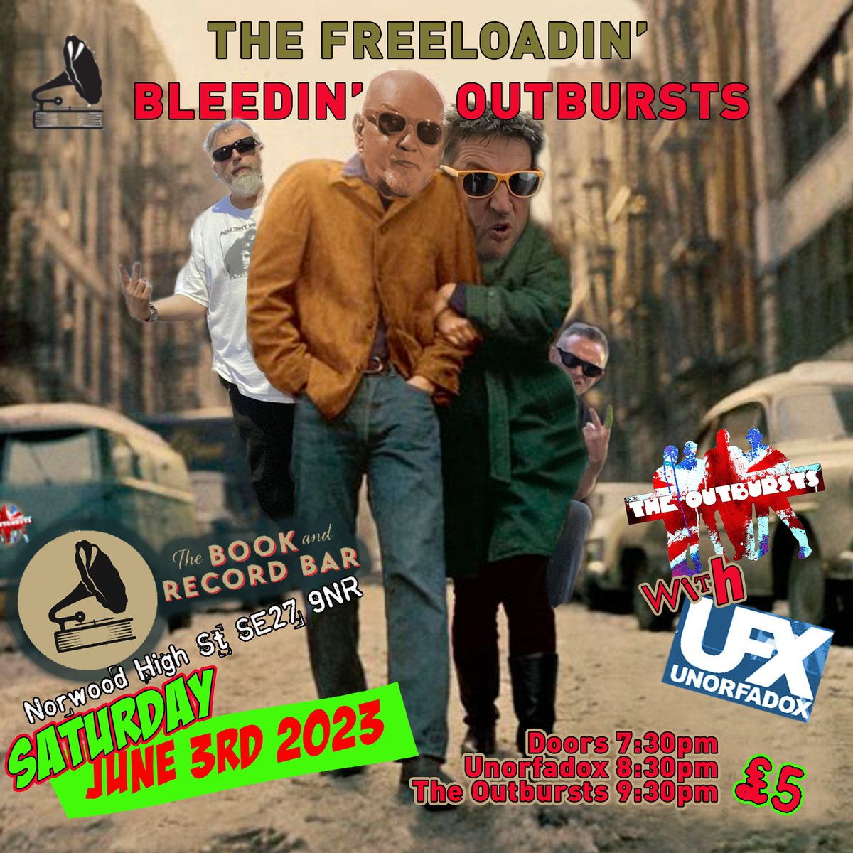 <a href="/RealOutbursts/">The Outbursts</a> know how many roads you must walk down to <a href="/BooknRecordBar/">Book and Record Bar</a> - one: Norwood High St, SE27 9NR.  Sat 3rd June from 7:30pm with #Unorfadox  £5. Bring as many ears as you have!

#freewheelin #bobdylan #punkrock #rockmusic #newmusic2023 #upcominggigs #livemusic