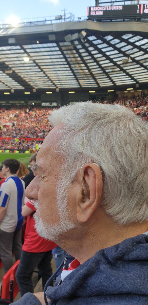 This chap was sat next to me at #MUNFUL He said to me 'Is this your first time at Old Trafford ?' I smiled and said 'no, this is my 50th season. You ?' He replied: '1946. First Utd game was at Maine Road 1946. I'm 90.' Put me in my place alright.