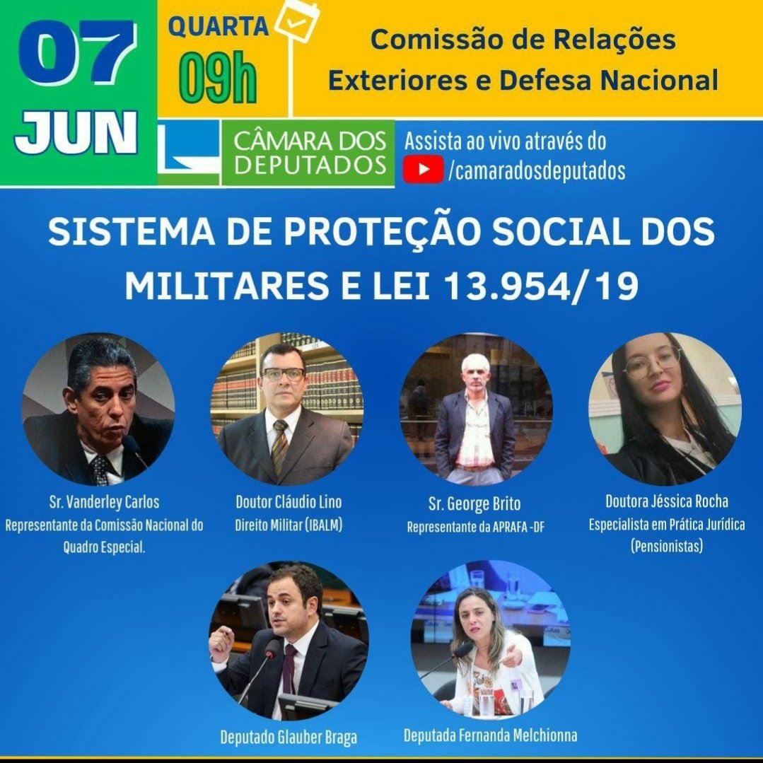 *****ATENÇÃO*****
PRAÇAS DA RESRVA, REFORMAODOS E PENSIONISTAS DAS FORÇAS ARMADAS 

Aos moradores de Brasília essa é a hora de ajudar. Compareçam no dia 07 na Câmara dos deputados e os de outras localidades participem pelo chat do site da Câmara. A mobilização tem que ser geral.