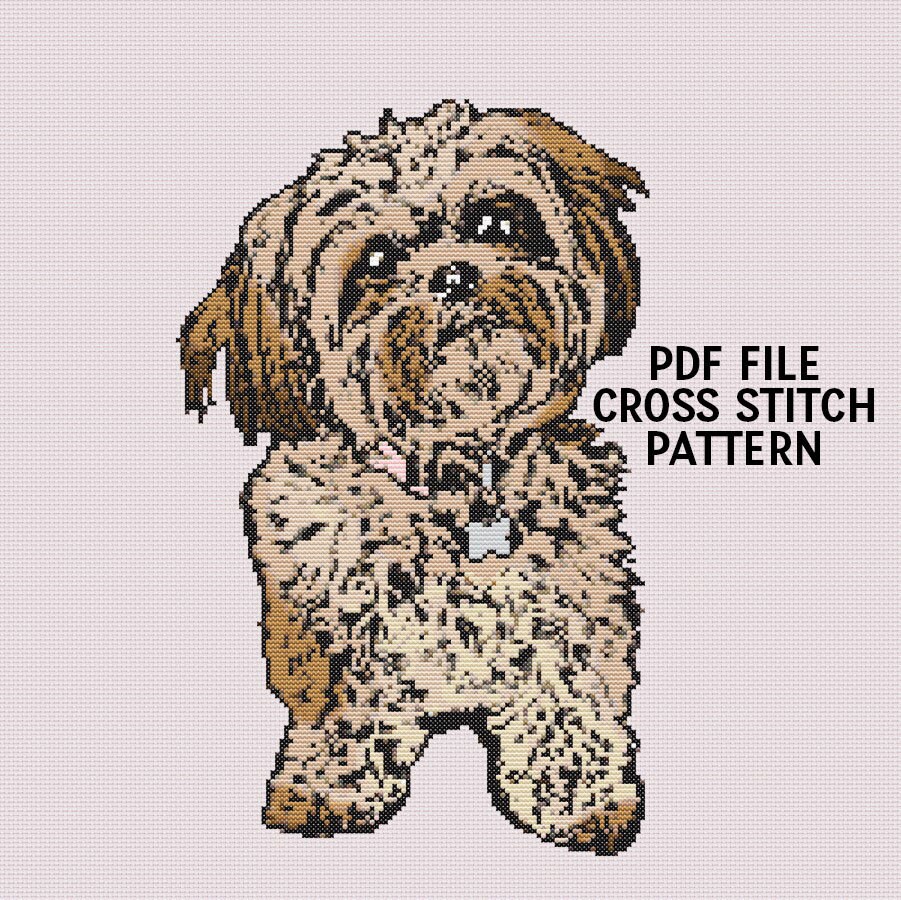 my #etsy shop: Shih Tzu Puppy Dog Cross Stitch Pattern PDF ONLY - Embroidery Pattern - 200x200 Stitch Animal Pattern DIY Decor Art Gift Birthday Cute Pet etsy.me/3oJVjj8 #birthday #mothersday #crossstitch #crossstitchpattern #pdfpattern #embroiderypattern #dog