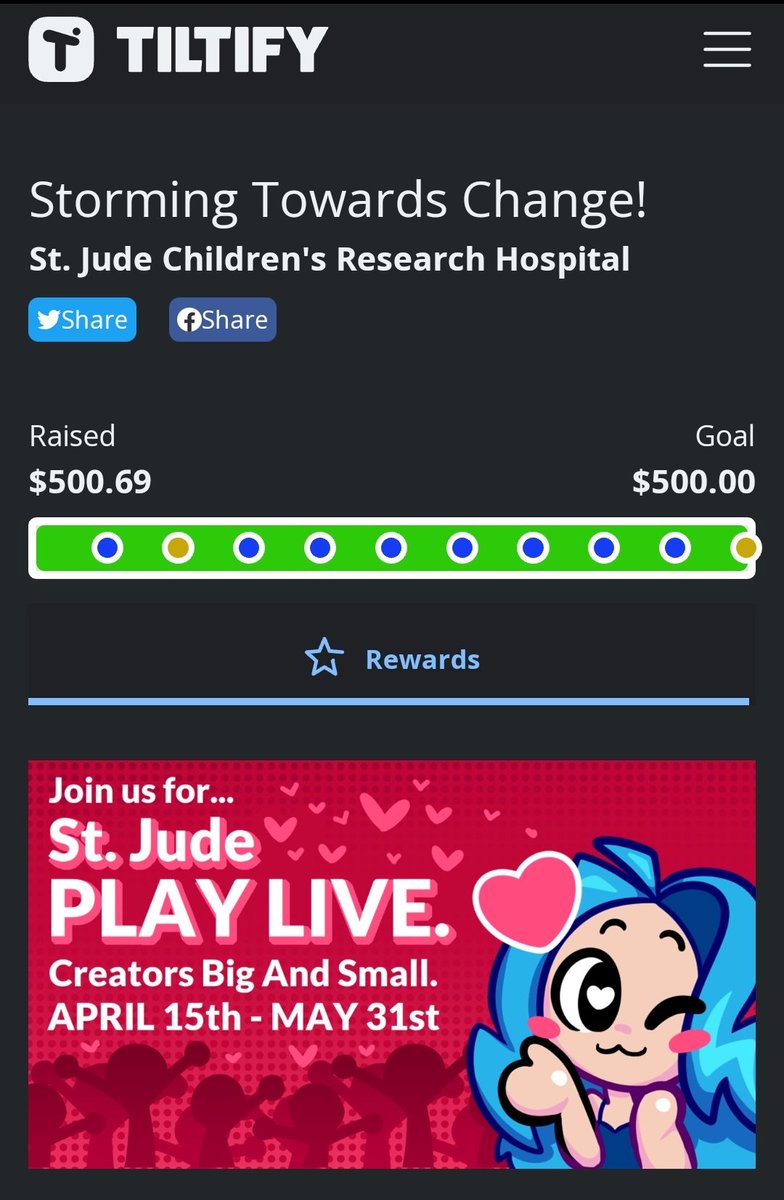 ⛏️ THANK YOU FOR HANGING OUT WITH US TODAY!💎

✨ we had so much fun seriously

🥁and drumroll,,,  WE HIT OUR GOAL OF $500 FOR #StJudePLAYLIVE!!!  #CBASForStJude

🌸💗YOU MADE THIS HAPPEN AND YOU ROCK!!!! 💖✨ 

👻 see you on WEDNESDAY for our last stream for St Jude!! 👻