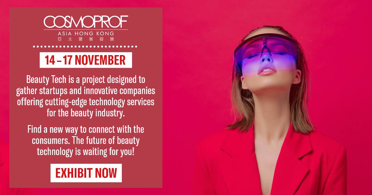 Are you eager to show your #cuttingedgetechnology for the beauty industry? Join #CosmoprofAsia to discover how #beautytech has been changing the traditional approach to the makeup and skin care products purchasing process.

Book your stand now! 👉🏻 bit.ly/3FCA9Is