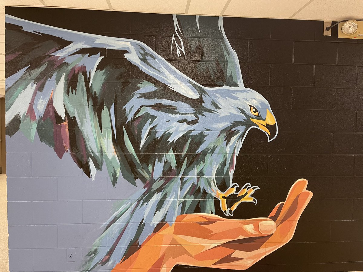 lam_learn's tweet photo. Walked into the school this morning and saw this beautiful mural by the office. Great entrance and vibe to welcome all into our school❤️#Rickhansenhawks#allarewelcome https://t.co/cQt9p6V8NU