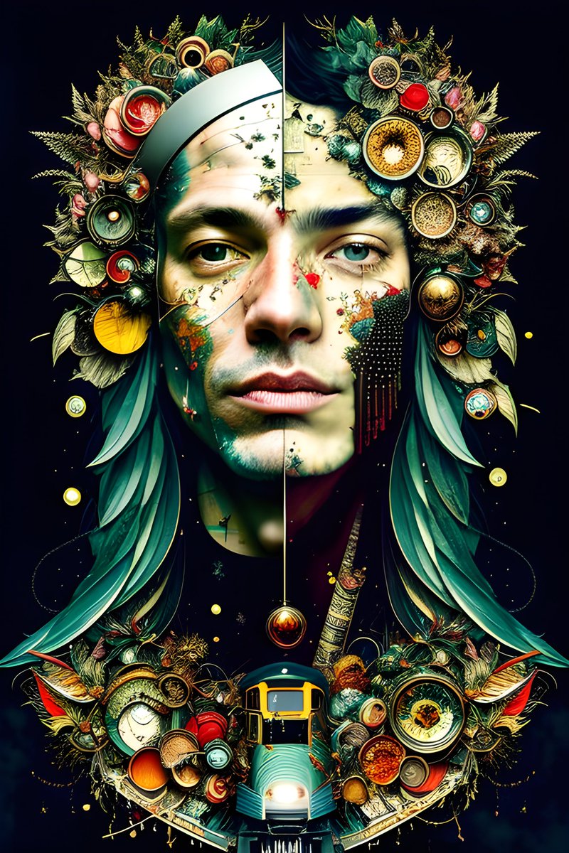 CutoutDonkey's tweet photo. Neural networks spawning  avant-garde masterpieces. Dadaism vs Bosch. #GodAI #surrealism #computationun #deleuze #OrderAI #AIArtworks #CrowdMind #AIArtwork #PlaygroundAI #AIkunst, #AI艺术 https://t.co/uD7AJDaU9W