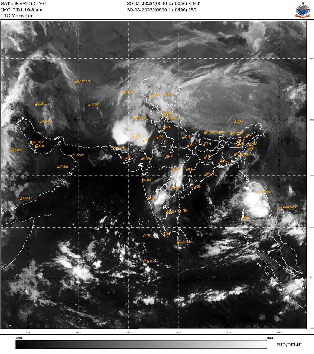 Light clouds & winds at some places N. Philippines(Tuguegarao),Taiwan,
S.Japan(Naha,Okinawa),Myanmar (Yangoon),Karnataka,Telangana (Gadwal),Vidarbha,W.Raj(Jaisalmer), Punjab,Uttrakhand(Badrinath,Kedarnath),HP(Chamba,Manali,Keylong),J&K
(Doda,Gulmarg),Iraq,Saudi Arabia, Ethopia
