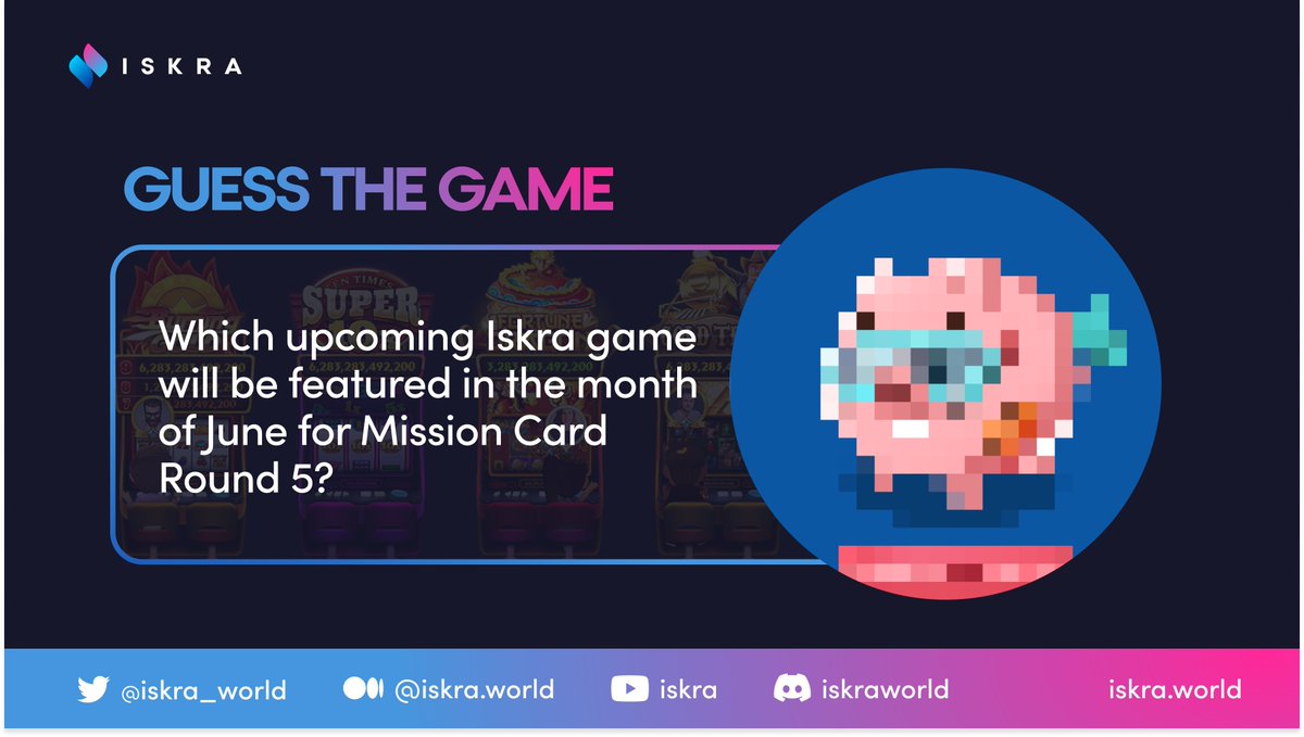 Hey explorers! We're so excited for #MissionCard Round 5️⃣, so we're doing a flash quiz #giveaway! 🎉🥳

Can you guess what game it'll be? 🎰

10 $USDT x 10 Winners

🎁 Tag the game 
🎁 Tag 2 friends
🎁 Follow <a href="/iskra_world/">Iskra</a> 
🎁 Like and RT

Ends tomorrow. 😉

#Promo #USDTGiveaway