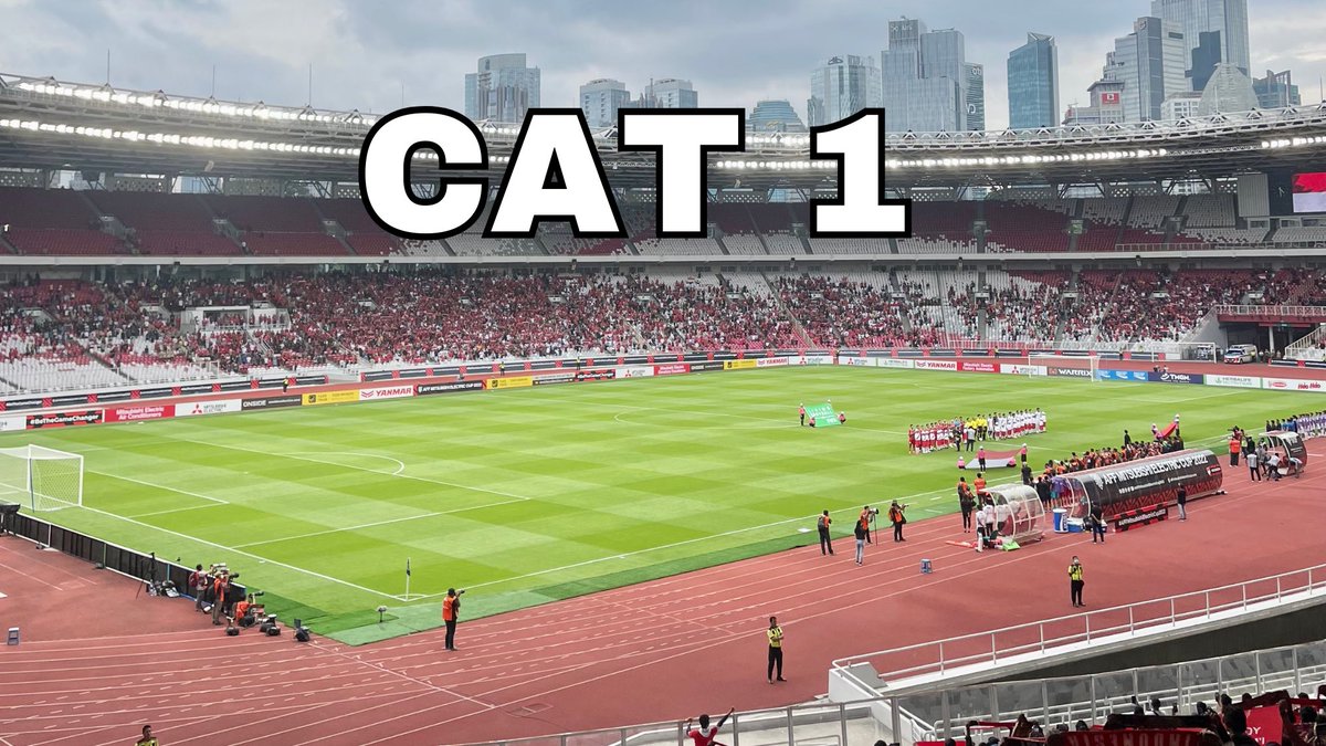 garagarabola_'s tweet photo. 📸 POV nonton bola di GBK

VIP: Buat nonton santai. Pandangan ketutup bench &amp; pintu tunnel

Cat 1: Samping VIP. Pandangan jelas ke lapangan dan tidak jauh

Cat 2: Posisi di belakang gawang. Berasa ultras

Cat 3: Tribun atas, harga termurah, pandangan jelas ke semua sudut lapangan https://t.co/60ZHBgQeq9