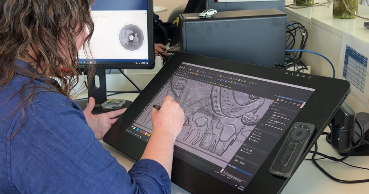 Lydia Takkenberg is one of several 'Minties' at the <a href="/RoyalAustMint/">RoyalAustralianMint</a>, tasked with translating intricate designs onto tiny pieces of metal. It's a lengthy process, so take a moment to admire the next coin you use ow.ly/B66Q50Oz87p