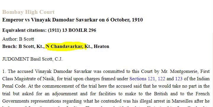 So it was Judge #NGChandavarkar (an ex Congress President) which sentenced #VeerSavarkar #veersavarkarjayanti to 50 Years of jail term in #KaalaPaani 

Very informative thread on #VeerSavarkar #SwantantryaVeerSavarkar by @Starboy2079 👇