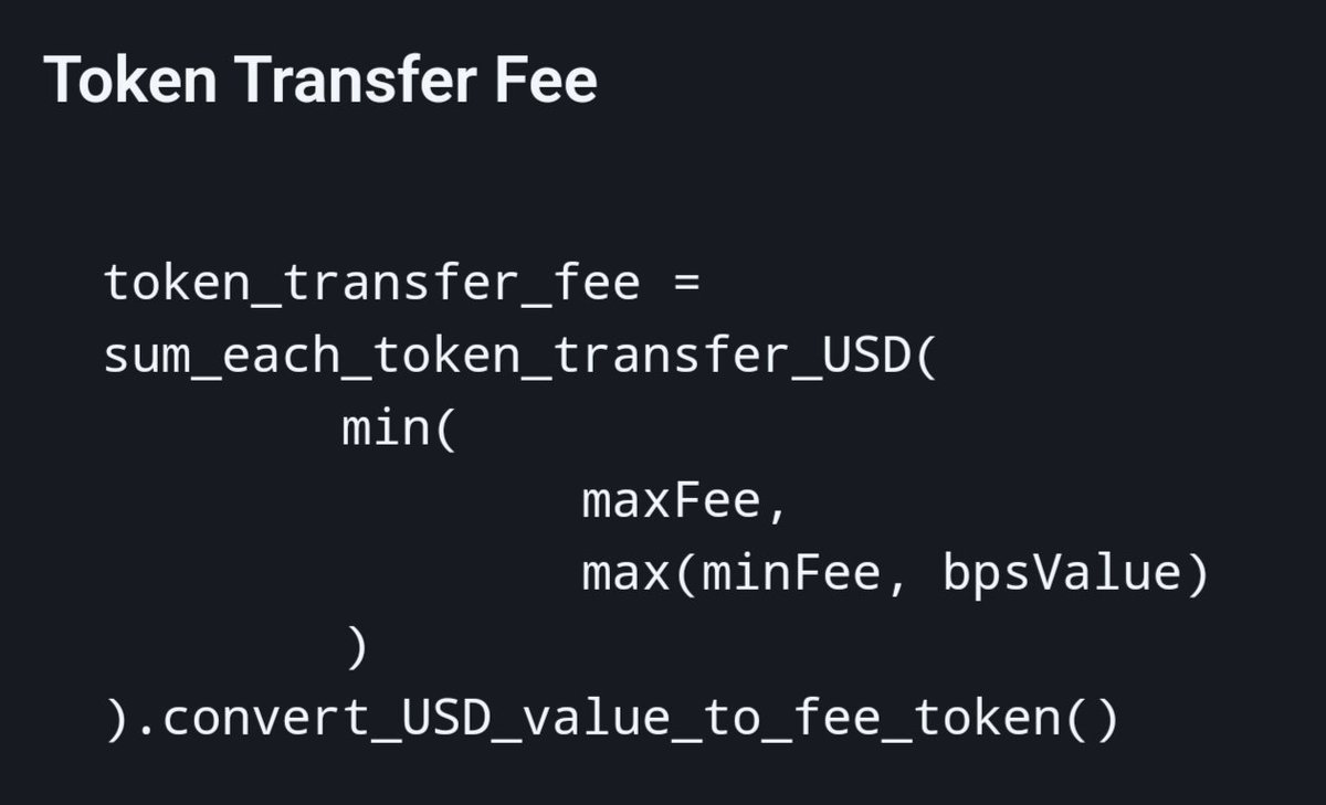 I'm looking at the audit challenge for CCIP that #chainlink released, and I see this for gas fees. I'm not sure if $LINK will exclusively be used for CCIP. It seems the contract sums up the value of the transfer, finds an appropriate fee, and converts it to the native gas token.