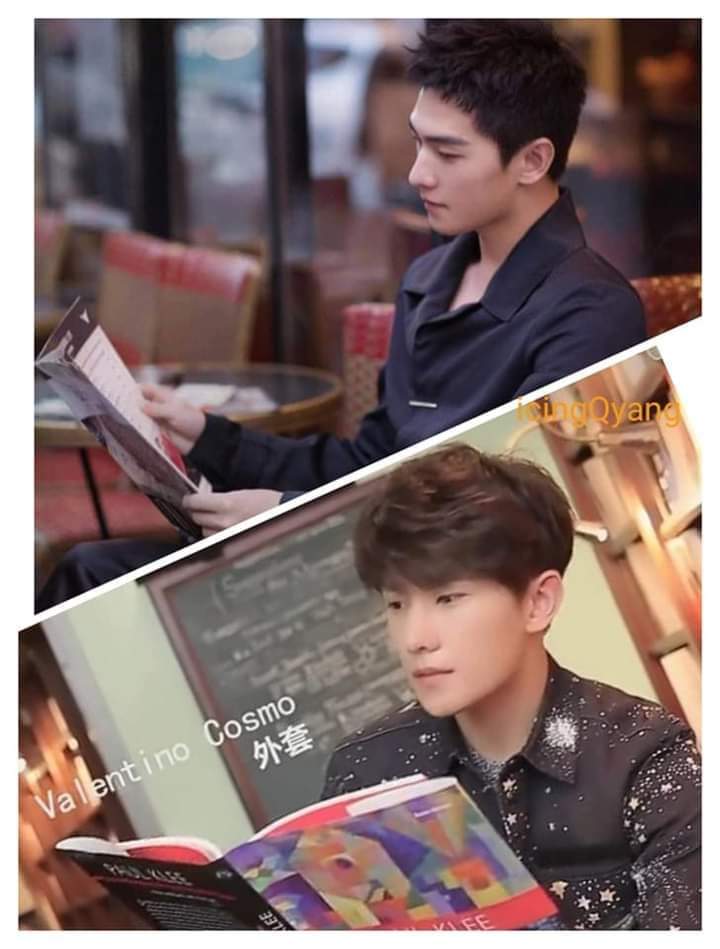 For #Dunhill in Paris and #valentino in Milan. #fashionicon #YangYang杨洋 takes time to do some reading while waiting for the next event. Taken a few years apart. #gorgeousman #dunhillglobalbrandambassador and waiting for the launch of being #valentinospokesperson