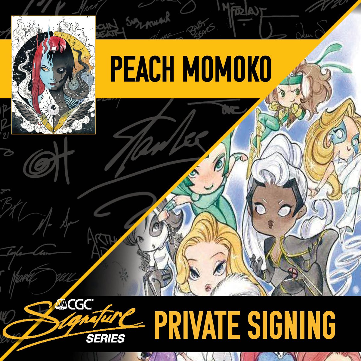 CGCComics's tweet photo. #CGC is excited to announce that we will be hosting another exclusive Private Signing with @peachmomoko60! 
*Submissions for this signing will be capped, so don’t wait to send in those submissions!* CGC must receive all submissions for this event by 7/7/23 https://t.co/9lB6Mf01yM https://t.co/v1ekAuHMx5