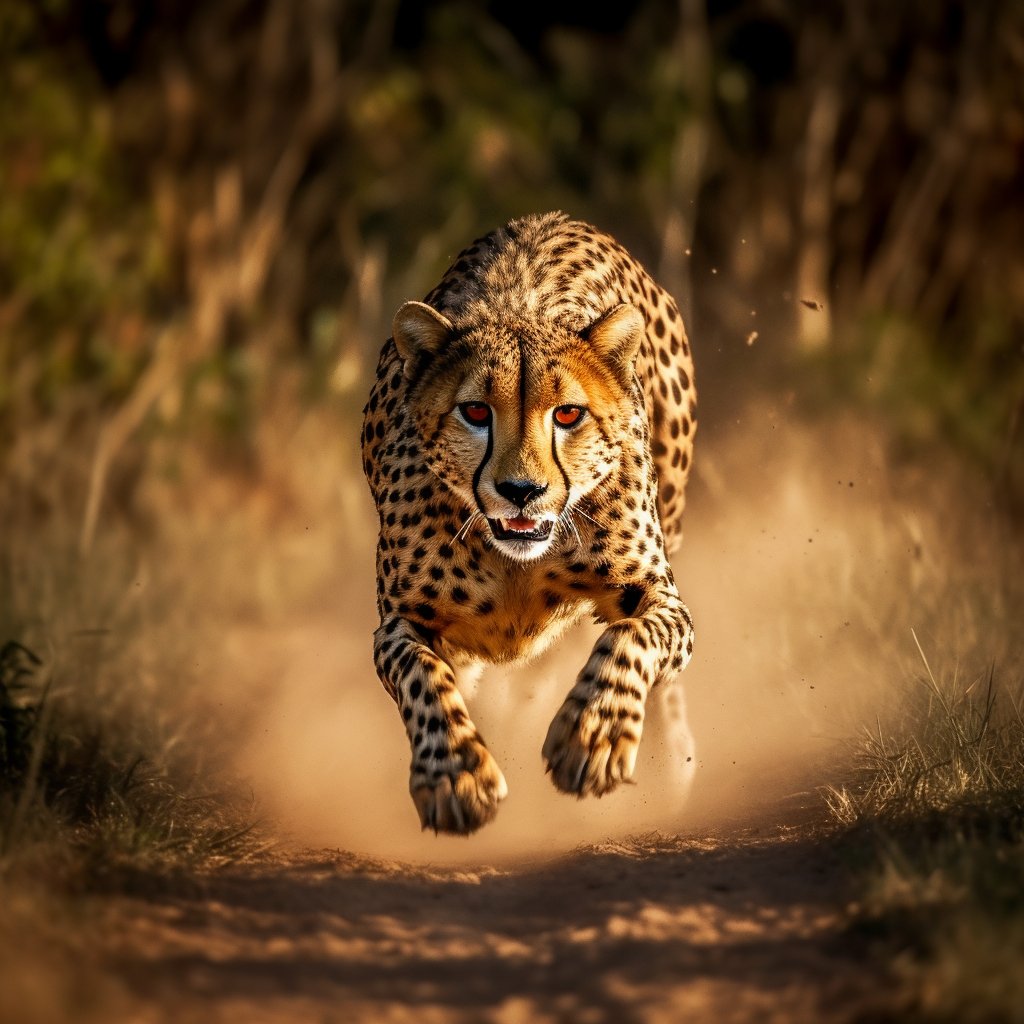 cheetah running in the sava...