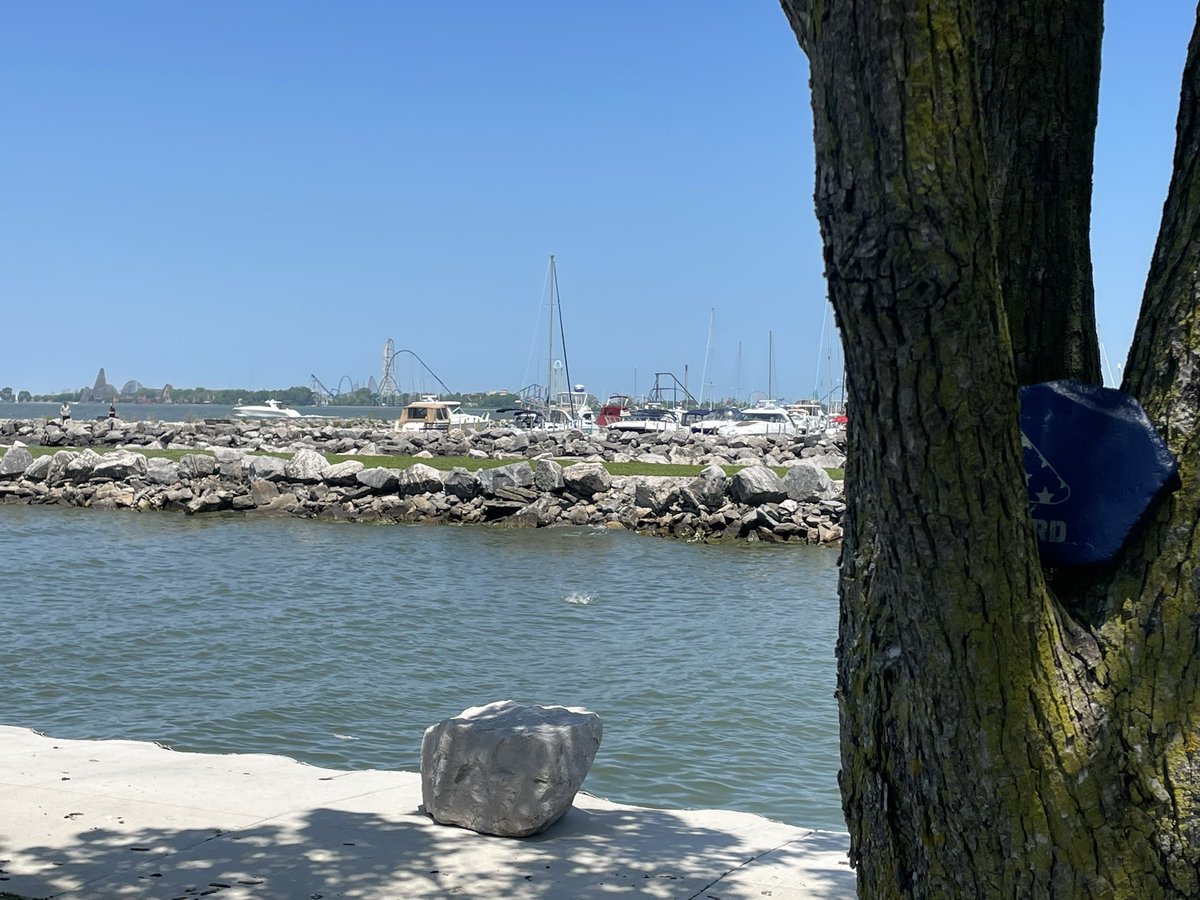On Memorial Day, we placed rock 23-144 for Eric at Battery Park in Sandusky, OH across the bay from Cedar Point.  We picked this spot because he spent a lot of time in the area and loved being at, and working at, Cedar Point. 🇺🇸 #end22aday #4EricWard #4WARDproject #4WARDrocks