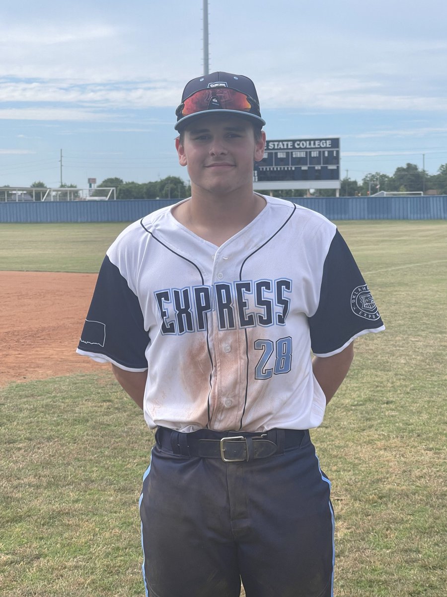 #OklahomaKickoff F: <a href="/OklahomaExpress/">Oklahoma Express Baseball</a> Irvin 9, BOA 2026 3 
PoG: <a href="/boden_miller20/">Boden Miller</a> 3-3, 3B, 2 RBI, R
Pitcher: <a href="/ZaneLynch12/">Zane Lynch</a> 6 IP
