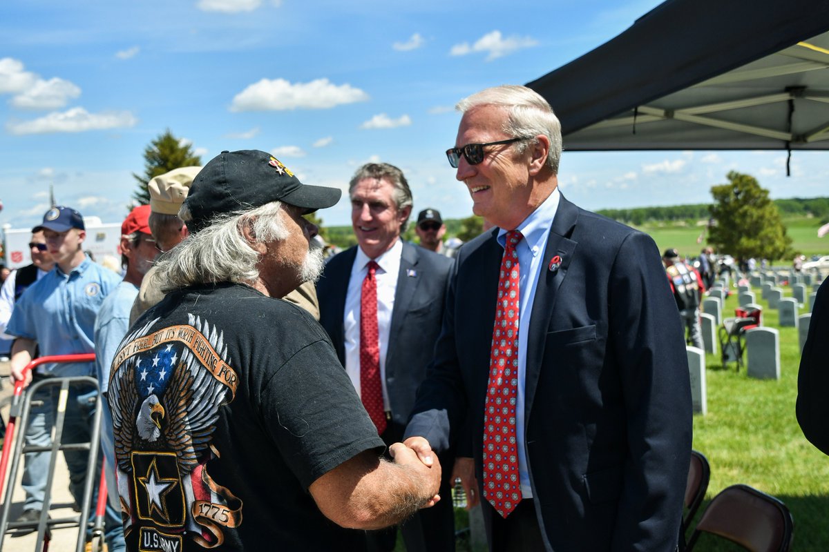SenKevinCramer's tweet photo. Liberty is not a license; it’s a responsibility. Without our heroes in uniform, we wouldn’t have the freedoms we enjoy today. 

Grateful to honor all American patriots who gave the ultimate sacrifice today at our state cemetery’s Memorial Day Ceremony. https://t.co/MhTy0xYlrJ