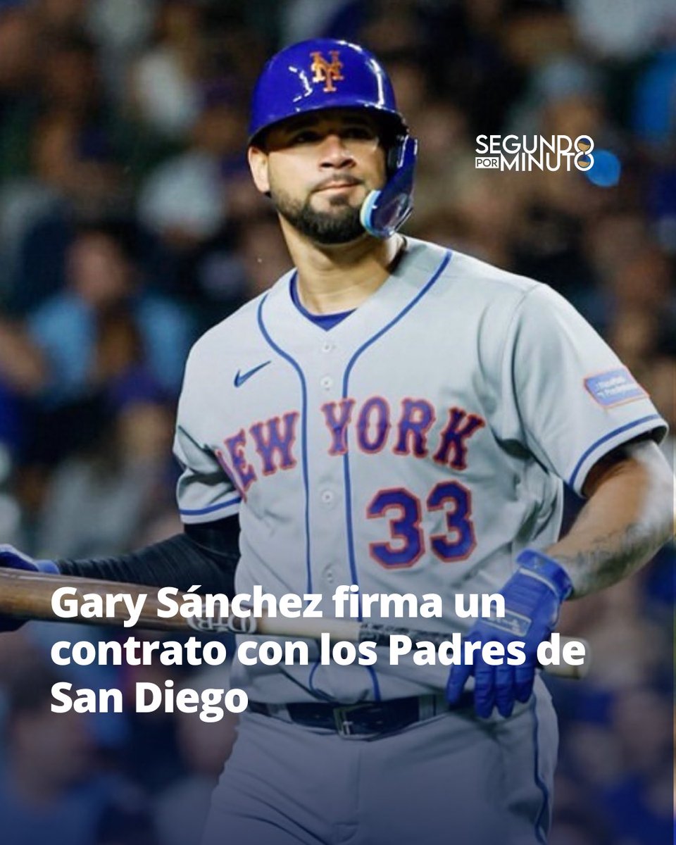 DEPORTES ⚾️| Según reportes el dominicano Gary Sánchez firmó un contrato de Grandes Ligas con los Padres de San Diego.

Recordando que el dominicano fue puesto en asignación por el equipo de los Mets de New York.

#SegundoPorMinuto 
#GarySánchez 
#SanDiego
#PadresDeSanDiego 
#MLB