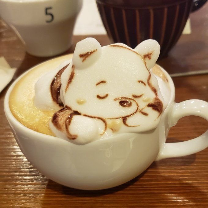 winnie the pooh coffee art 🎀