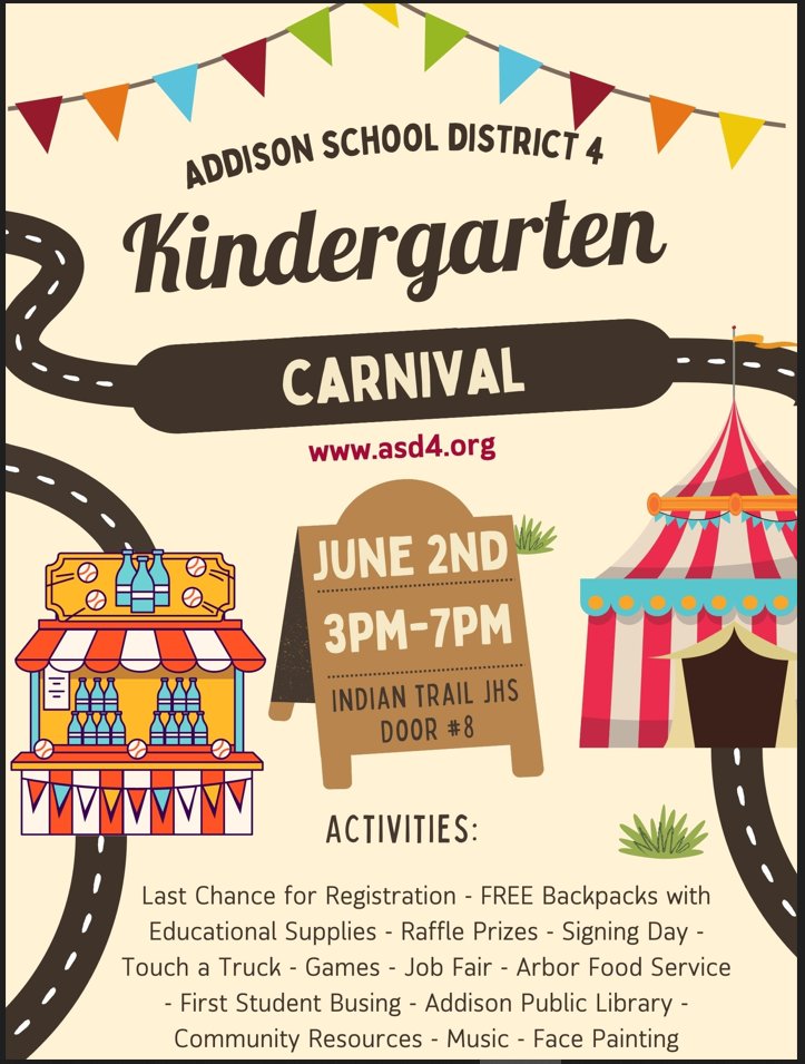 itbebrave's tweet photo. You won't want to miss this exciting opportunity! Come on out to #itbebrave JHS on June 2 for our Kindergarten Carnival! #asd4all https://t.co/Zo1n49lHt1
